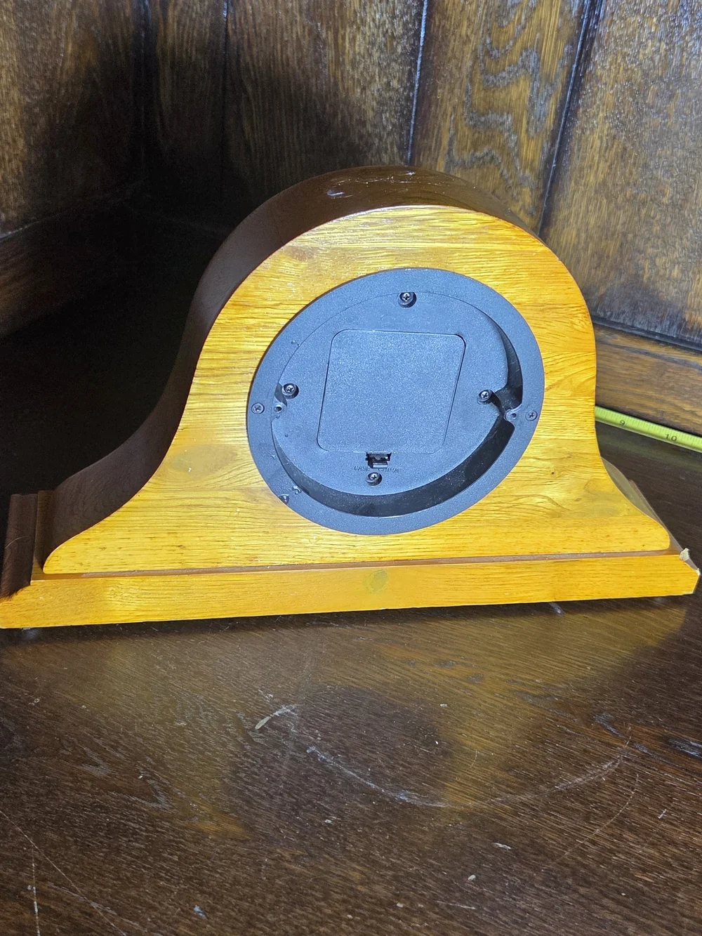 Timeless Wooden Mantel Clock in Oak Finish